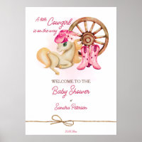Petite cowgirl baby shower signe de bienvenue