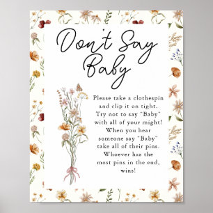 Poster Petite crème Fleur sauvageDouche bébé Ne pas dire