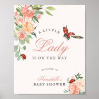 Petite Dame Coccinelle Roses Fille Baby Shower