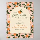 Poster Petite Douceur Orange Citron Bébé Shower de Bienve (Devant)
