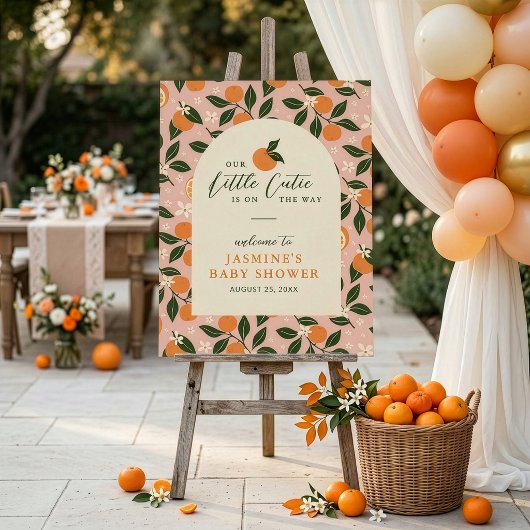 Poster Petite Douceur Orange Citron Bébé Shower de Bienve