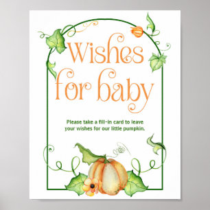 Poster Petite douche Citrouille Wings for Baby Game Sign