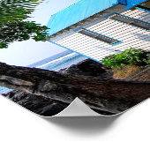 Poster Petite église bleue et blanche à Hawaii (Coin)