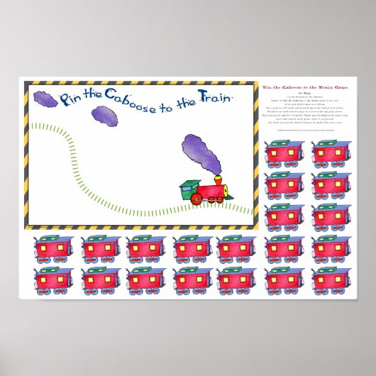 Poster Petite épingle de la Caboose au jeu de train (Devant)