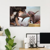 Poster Petite famille de chiens au dîner (Bureau à domicile)