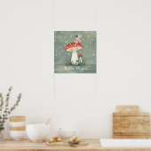 Poster Petite fée perchée sur le champignon et brillante (Cuisine)