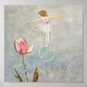 Poster Petite fée sur une bulle (Devant)