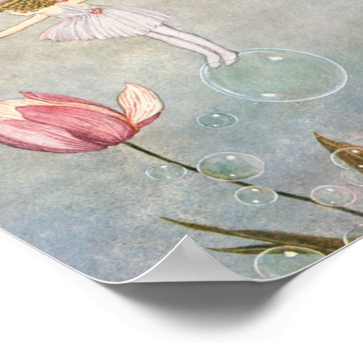 Poster Petite fée sur une bulle (Coin)