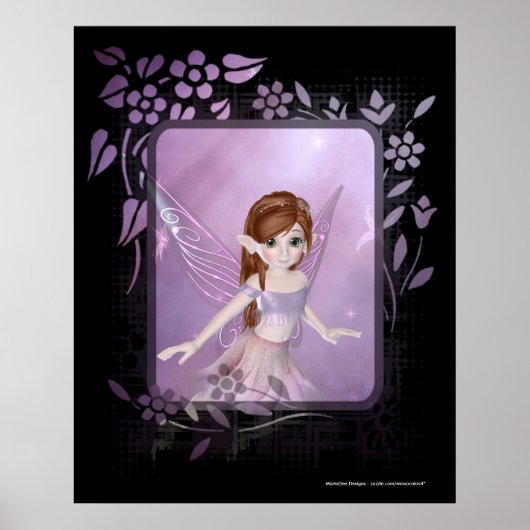 Poster Petite fée violette Conception 2 - Imprimer (Devant)
