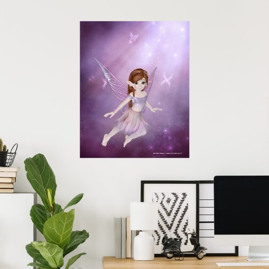 Poster Petite fée violette Conception - Imaginaire Impres (Bureau à domicile)