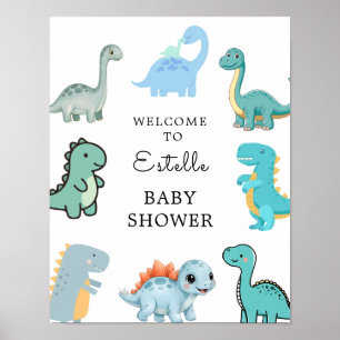 Poster Petite Fête de Bébé Dinosaure Mignon