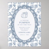 Poster Petite Fête de Naissance Citrouille Bleue (Devant)