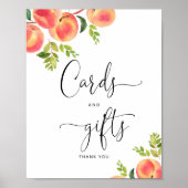 Poster Petite fiche baby shower pêche et signe cadeau (Devant)