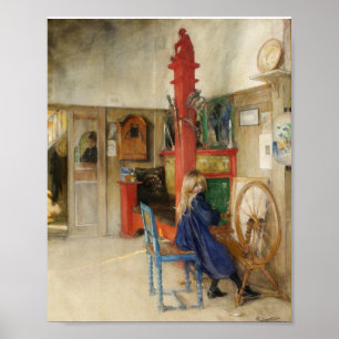 Poster Petite fille à roue tournante