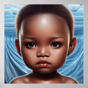 Poster Petite fille aux gros yeux Enfants Enfants Art mod