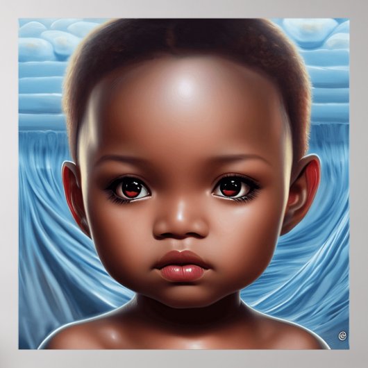 Poster Petite fille aux gros yeux Enfants Enfants Art mod (Devant)