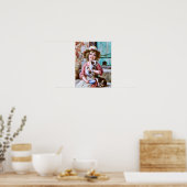 Poster Petite fille avec animaux de compagnie par Emile V (Cuisine)