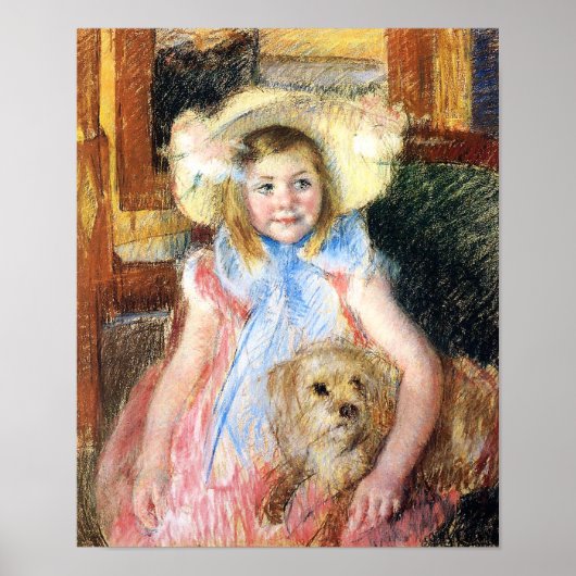 Poster Petite fille avec chien (Devant)