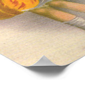 Poster Petite fille avec Citrouille et Masque (Coin)