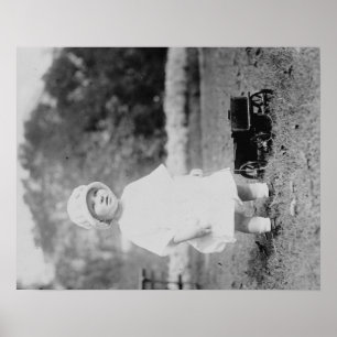 Poster Petite fille avec jouet Wagon photo