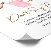 Poster Petite fille Baby shower ne pas dire bébé (Coin)