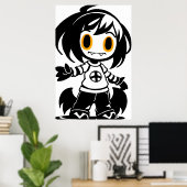 Poster Petite fille créature | Art AI (Bureau à domicile)