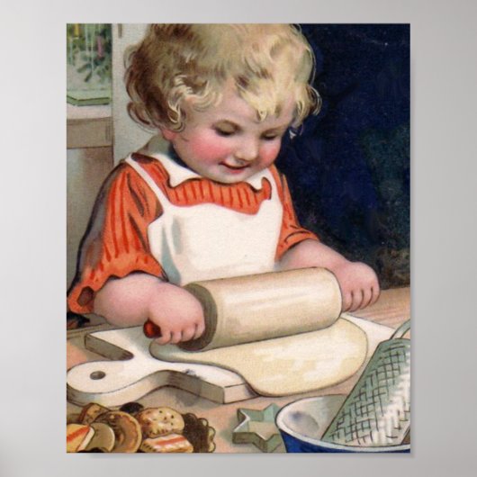 Poster Petite Fille Cuisinière Cookies (Devant)