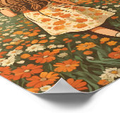 Poster Petite fille dans le champ de fleurs (Coin)