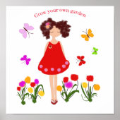 Poster Petite fille dans le jardin (Devant)