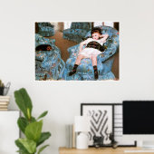 Poster Petite fille dans un fauteuil bleu, 1878 Mary Cass (Bureau à domicile)