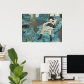 Poster Petite fille dans un fauteuil bleu, 1878 (oi (Bureau à domicile)