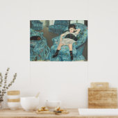 Poster Petite fille dans un fauteuil bleu, 1878 (oi (Cuisine)