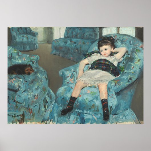 Poster Petite fille dans un fauteuil bleu, 1878 (oi (Devant)