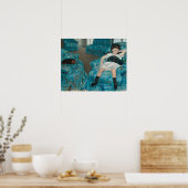 Poster Petite fille dans un fauteuil bleu (par Mary Cassa (Cuisine)