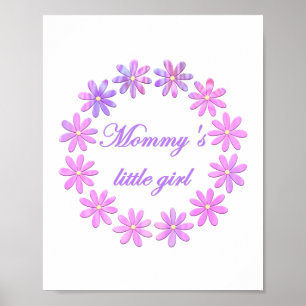 Poster Petite fille de maman (fleurs roses)