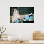 Poster Petite fille écrire une histoire (Cuisine)