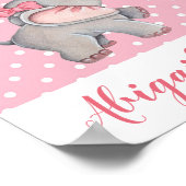 Poster Petite fille Eléphant rose Polka Dot Salle pour en (Coin)