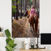Poster Petite Fille Équitation (Bureau à domicile)