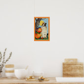 Poster Petite fille et amis Citrouilles (Cuisine)