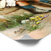 Poster Petite fille et chiot malade (Coin)