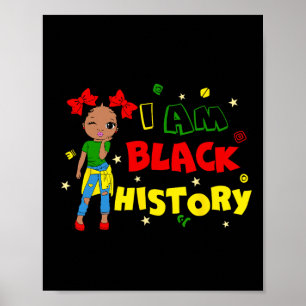 Poster Petite Fille Je Suis Mois de l'Histoire des Noirs