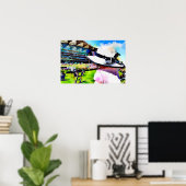 Poster Petite fille regardant les courses à Royal Ascot (Bureau à domicile)
