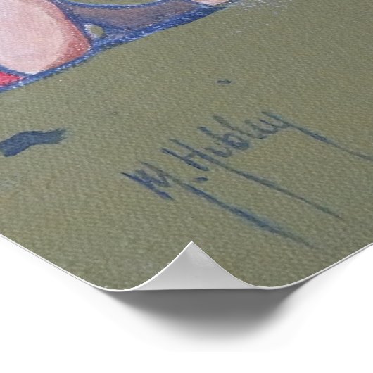 Poster Petite fille sur la plage Jouer dans le sable (Coin)