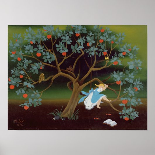 Poster Petite fille sur l'arbre des rêves (Devant)