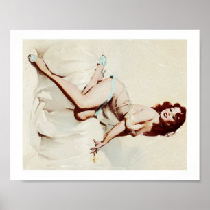 Poster Petite fille vintage