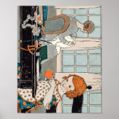 Poster Petite fille vintage Valentine pour mère (Devant)