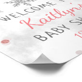 Poster Petite Flamme de neige Filles Baby shower d'hiver  (Coin)