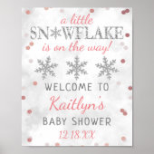 Poster Petite Flamme de neige Filles Baby shower d'hiver  (Devant)