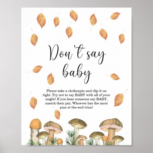 Poster Petite flore de champignons - Ne dites pas bébé  (Devant)