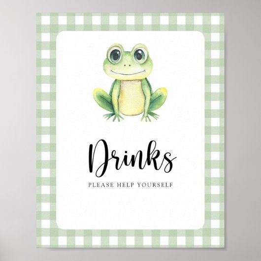 Poster Petite grenouille - Boissons à volonté (Devant)